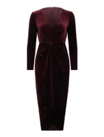 Sofia Petite Velvet Twist Midi Dress - Women's Fashion | Ever New