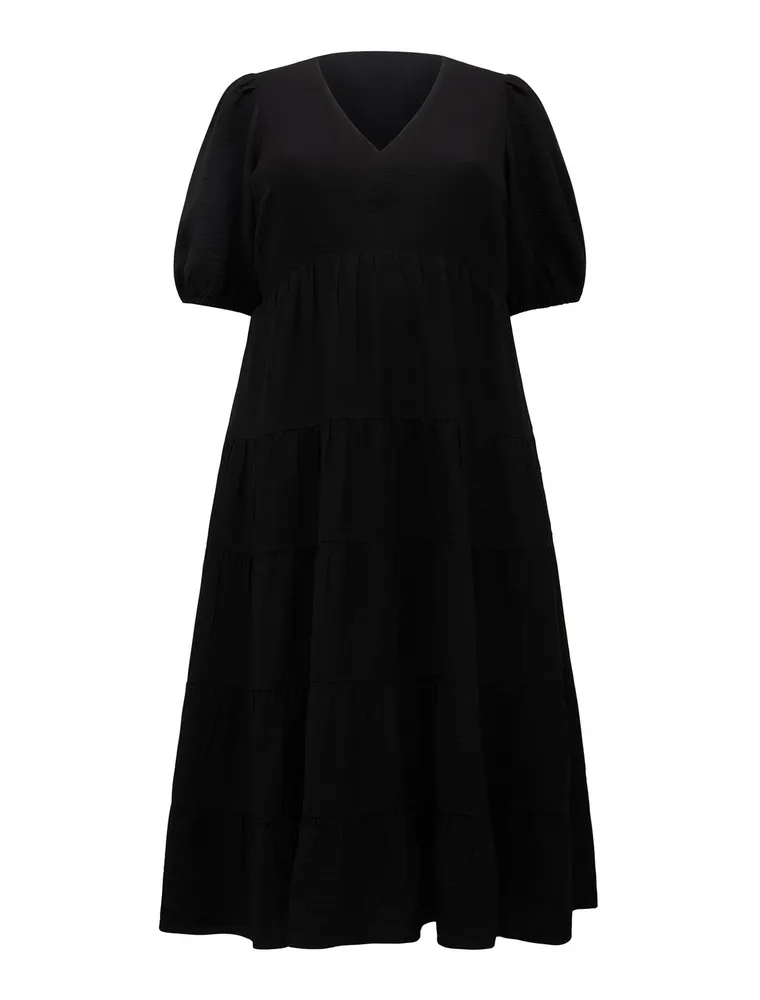 Maura Curve Tiered Midi Dress - Women's Fashion | Ever New