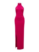 Eva High-Neck Split Bodycon Dress