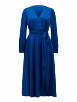 Marilyn Satin Wrap Midi Dress - Women's Fashion | Ever New