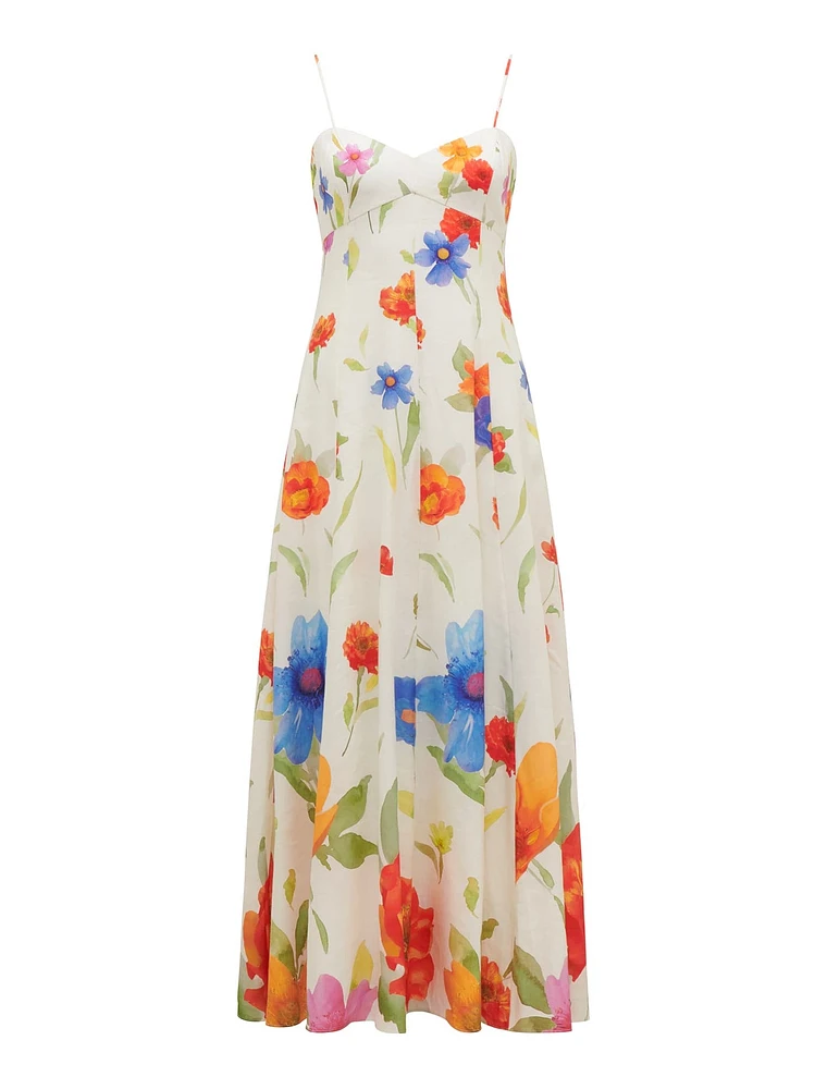 Vayda Sun Dress White/Floral Print - 0 to 12 Women's Day Dresses