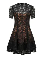 Cornelia Layered Lace Mini Dress Black - 0 to 12 Women's Dresses