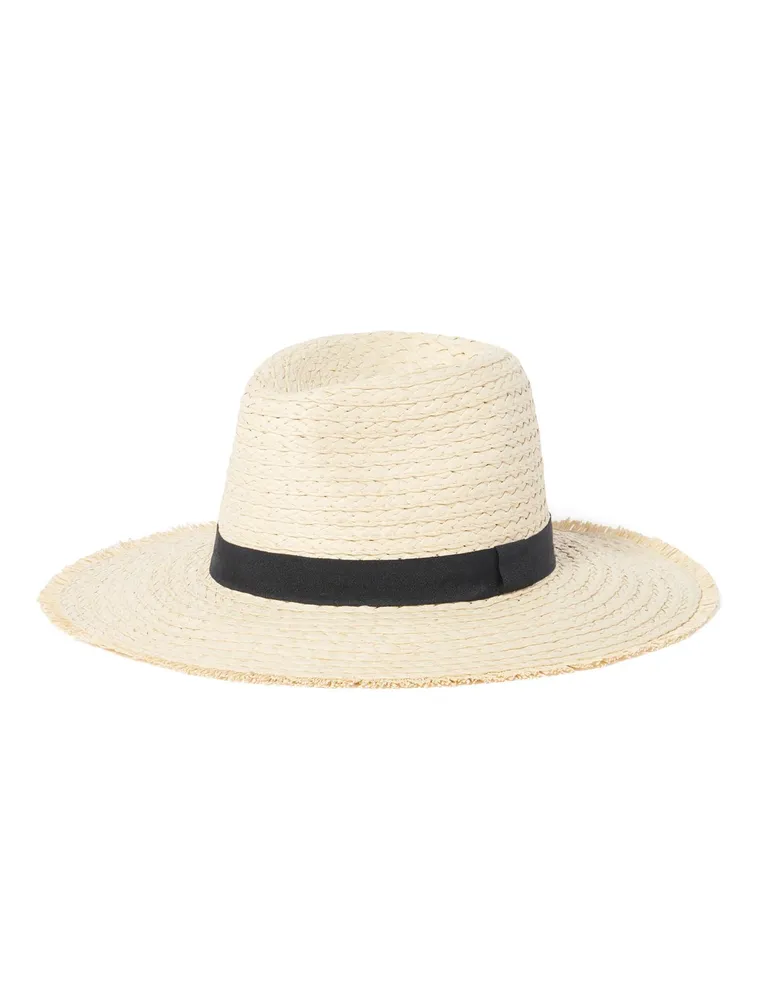 Faith Frayed Edge Rancher Hat in Beige - Women's Accessories