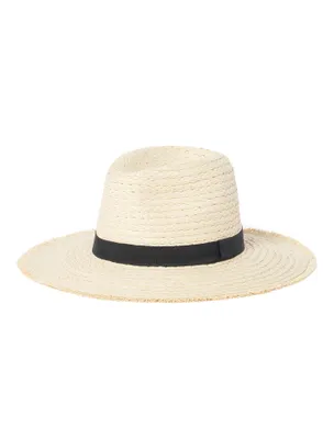 Faith Frayed Edge Rancher Hat in Beige - Women's Accessories