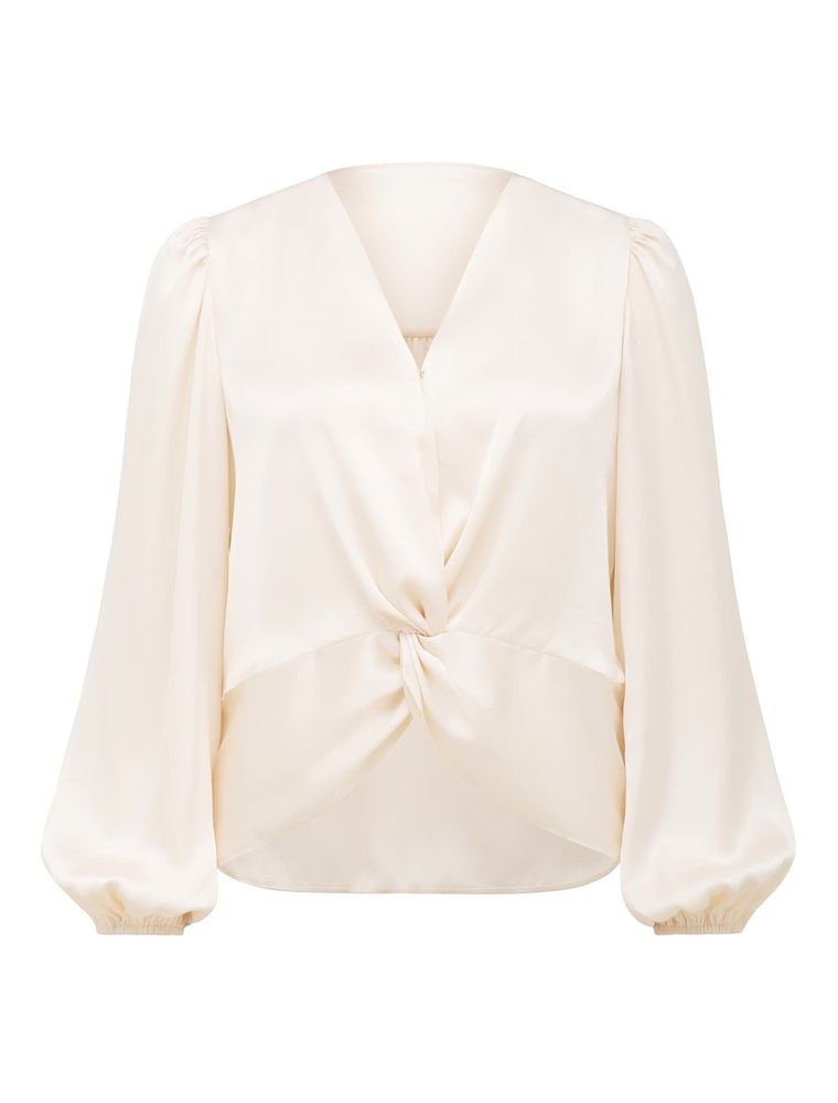 Christale Petite Twist Satin Blouse