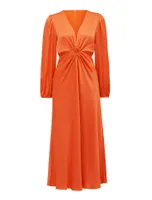 Giselle Petite Cut-Out Midi Dress in Orange - Size 0 to 12 - Women's Petite Midi Dresses