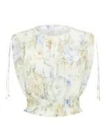 Eden Ruched-Waist Sleeveless Blouse