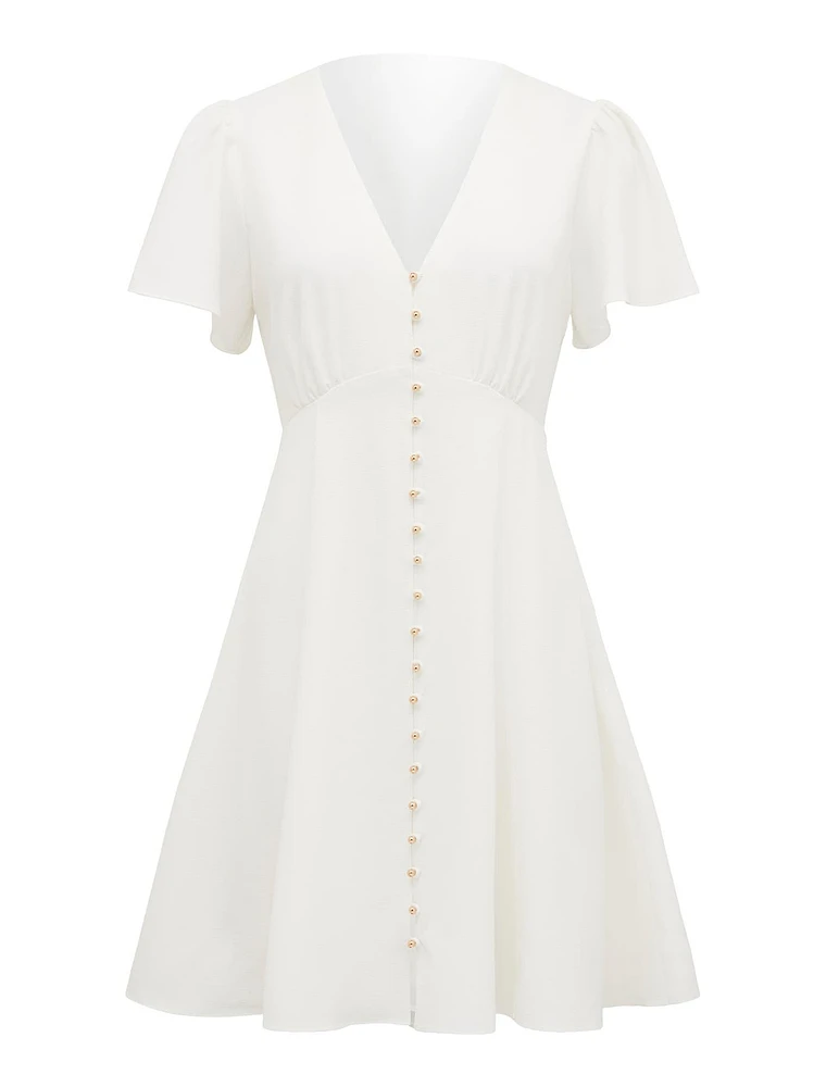 Elodie Flutter-Sleeve Dress