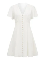 Elodie Flutter-Sleeve Dress