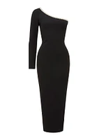 Monique One-Shoulder Trim Bodycon Dress in Black - Size 0 to 12 - Women's Event Dresses