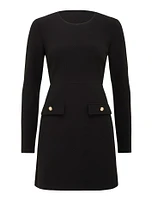 Jinny Long-Sleeve Mini Dress in Black - Size 0 to 12 - Women's Mini Dresses