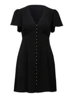 Elodie Petite Flutter-Sleeve Dress