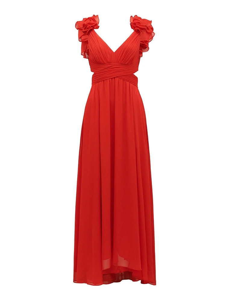Selena Ruffle Shoulder Maxi