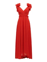 Selena Ruffle Shoulder Maxi