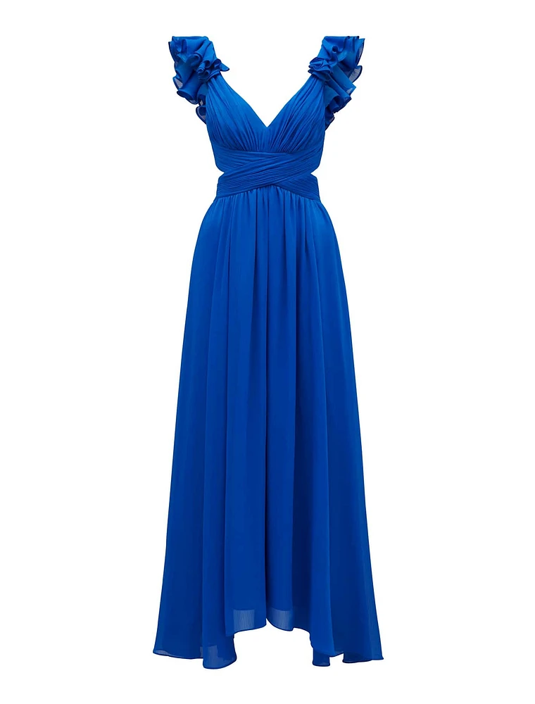 Selena Ruffle Shoulder Maxi