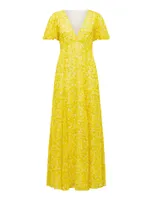 Hayden Puff-Sleeve Maxi Dress in Yellow - Size 0 to 12 - Women's Maxi Dresses