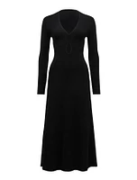 Madelyn Teardrop Cut-Out Dress Black - 0 to 12 Women's Midi Dresses