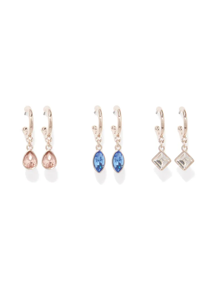 Cleo Glass Hoop Earrings Multi-Pack in Multicolour - Women's Jewelry