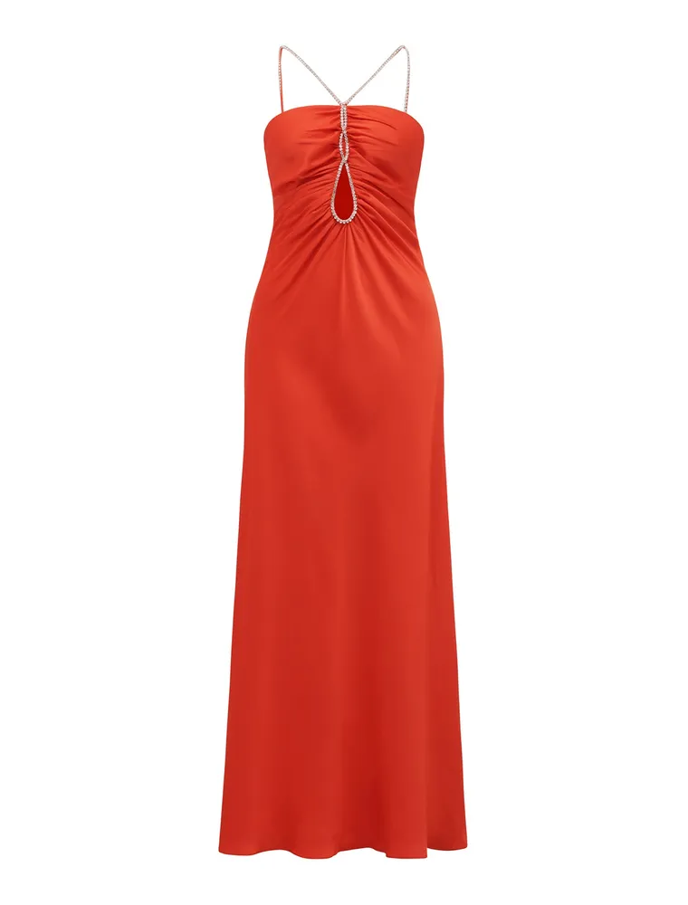 Fletcher Teardrop Satin Gown Red - 0 to 12 Women's Event Dresses