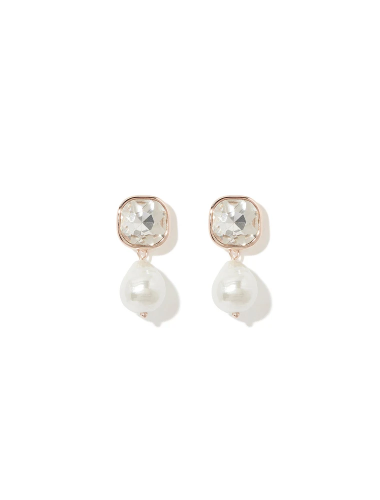 Kaia Pearl and Stone Drop Earrings