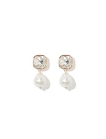 Kaia Pearl and Stone Drop Earrings