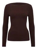 Brie Boat Neck Long Sleeve Top