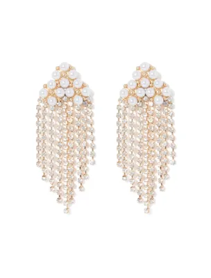 Mayson Crystal and Pearl Drop Earrings