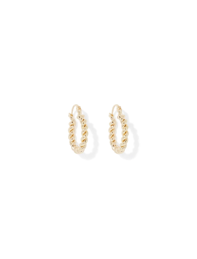 Acacia Twist Gold-Plated Hoop Earrings in Gold - Women's Jewellery