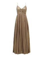 Gabriella Metallic Pleated Maxi