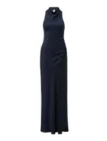 Michelle Open-Back Satin Maxi Dress Navy - 0 to 12 Women's Event Dresses