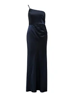 Kelly Petite One-Shoulder Maxi Dress Navy - 0 to 12 Women's Event Dresses