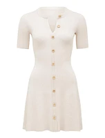 Jolie Button Mini Knit Dress