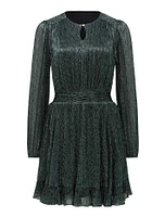 Stevie Plisse Mini Dress Dark Green - 0 to 12 Women's Occasion Dresses