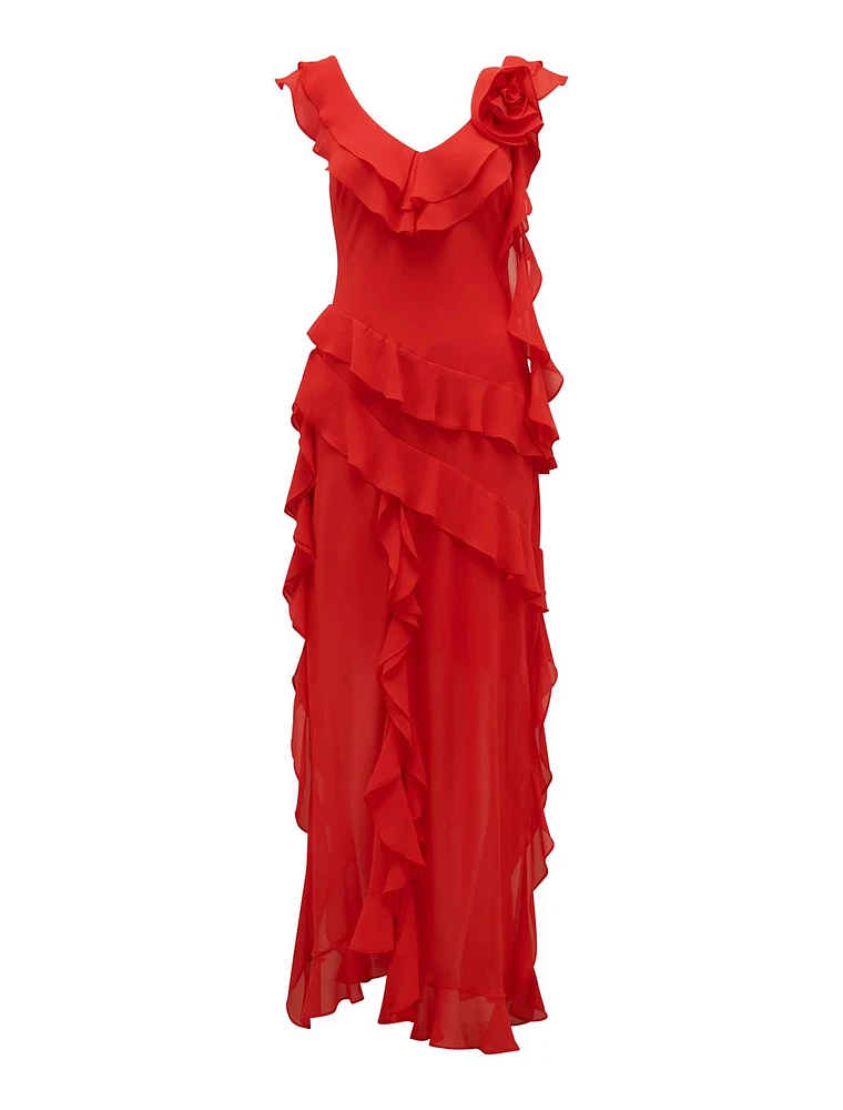 Olivia Ruffle Dress Red - 0 to 12 Women's Event Dresses