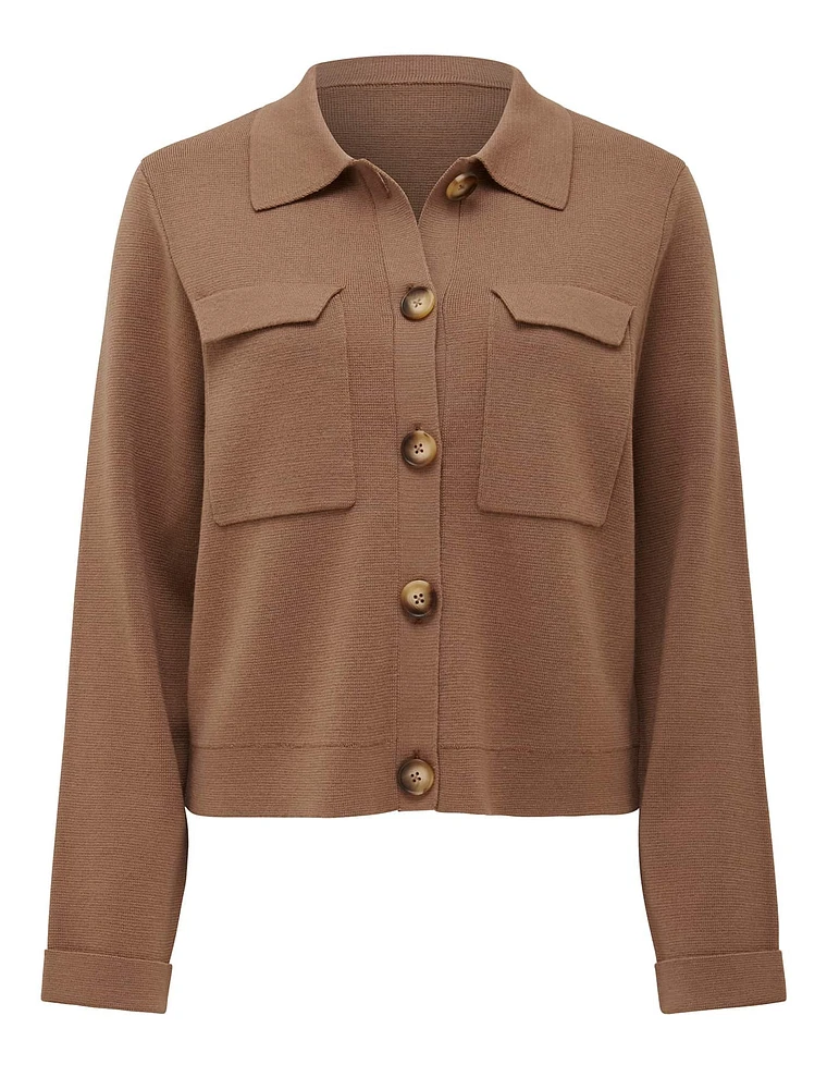 Ruby Button-Down Knit Cardigan in Camel - Size 0 to 12 - Women's Outerwear