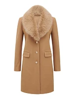 Lucinda Short Fur Collar Coat