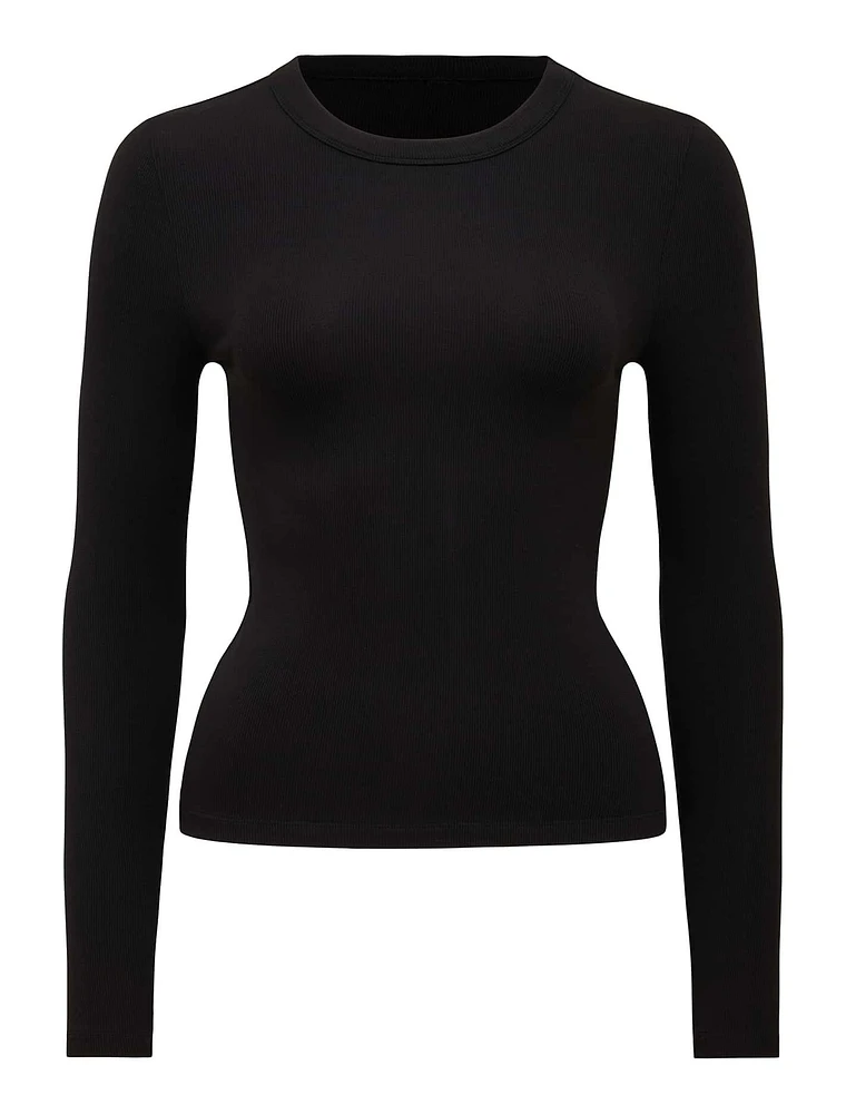 Janelle Long-Sleeve Crew-Neck Top