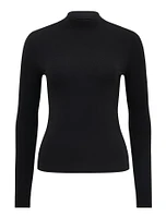 Candice High-Neck Rib Top