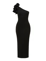 Celeste One-Shoulder Ruffle Bodycon Dress
