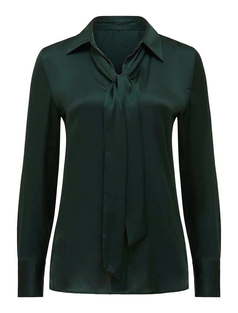 Thea Neck-Tie Satin Shirt