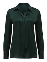 Thea Neck-Tie Satin Shirt