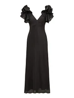 Rylie Ruffle-Sleeve Dress Black - 0 to 12 Women's Event Dresses