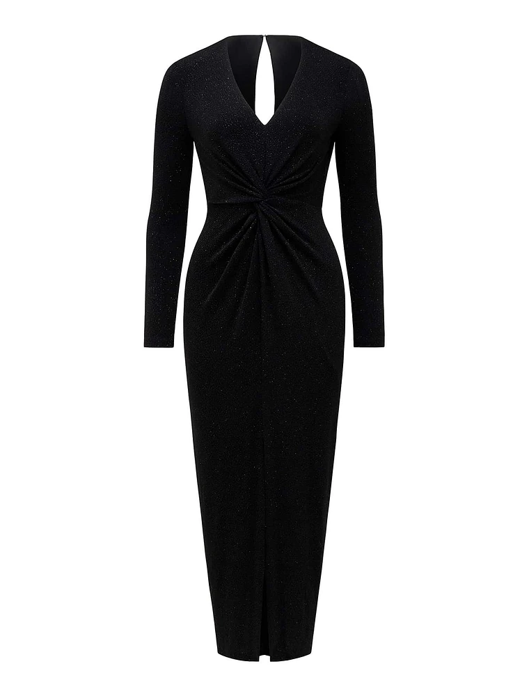 Clarissa Petite Glitter Midi Dress