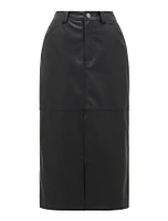 Tiana Vegan Leather Midi Skirt