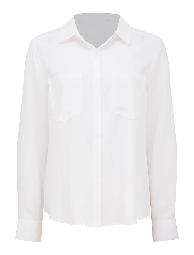 Abigail Long-Sleeve Denim Blouse