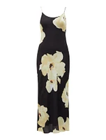 Valentina Strappy Slip Dress Black Statement Floral Print - 0 to 12 Women's Dresses