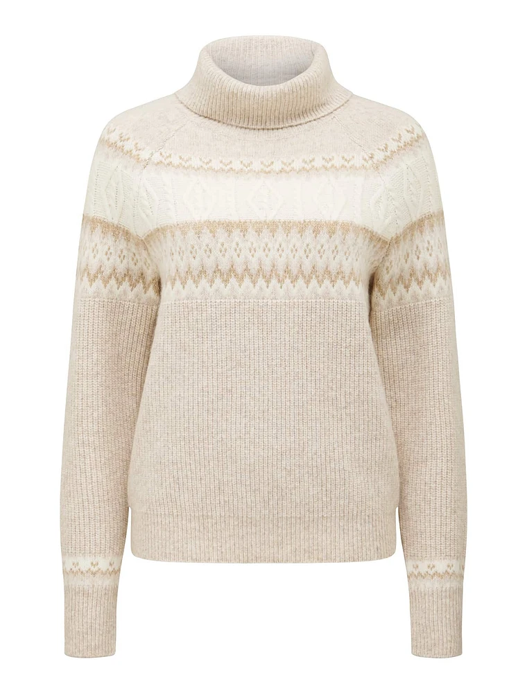 Freda Fair Isle Roll Neck Knit Jumper