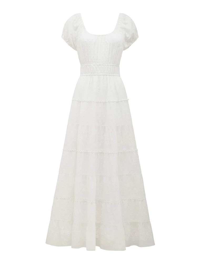 Sardinia Tiered Dress White - 0 to 12 Women's Day Dresses