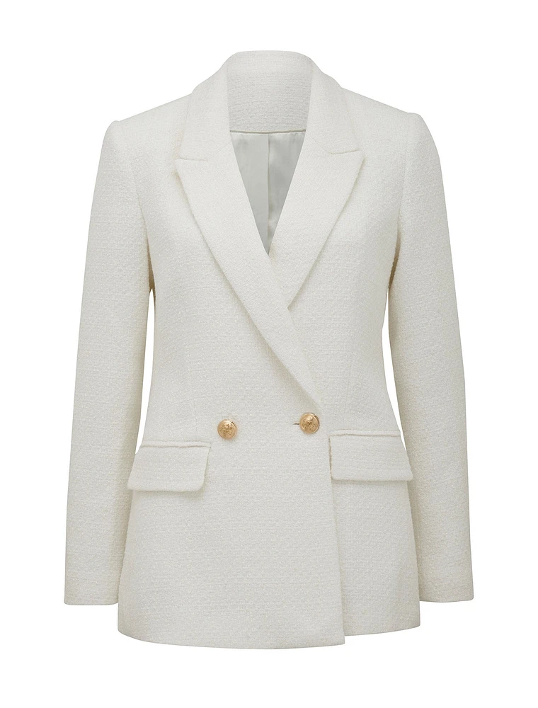 Simonna Bouclé Blazer Cream - 0 to 12 Women's Blazers