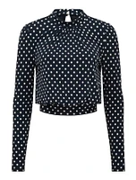 Beatrice High-Neck Spotted Top